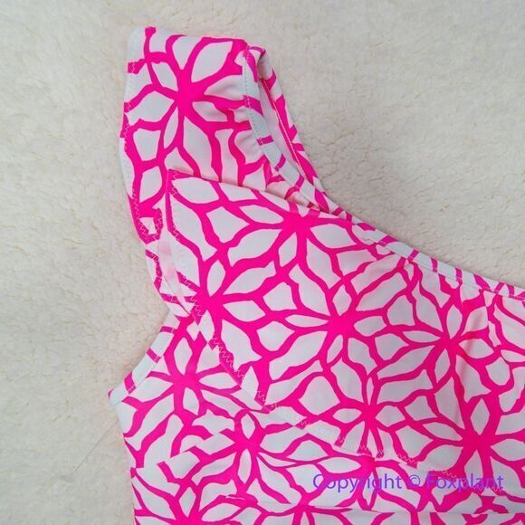 NEW Vineyard Vines womens Day lily ruffle one piece one shoulder swimsuit size S - Picture 6 of 15